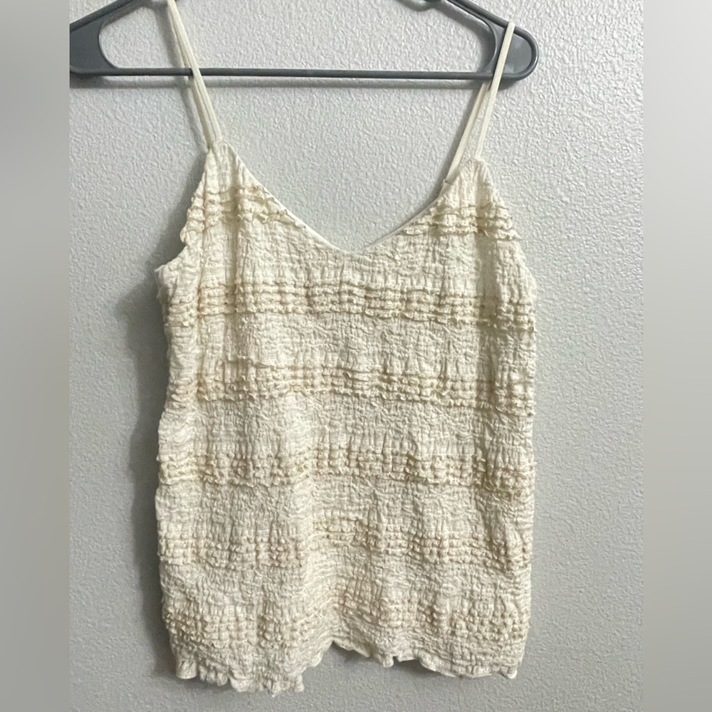 Banana Republic Cream White Gold Cami Tank Lace Size Medium - Picture 2 of 9